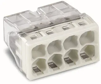 SK0003018-CZ20260306-083626-0-1772757393-pim-457355_1 Prémiový WAGO Svorka 2273-208 instalační PUSH WIRE® krabicová pro plné vodiče, 8 x 2,5 mm², sv.šedá/transparentní