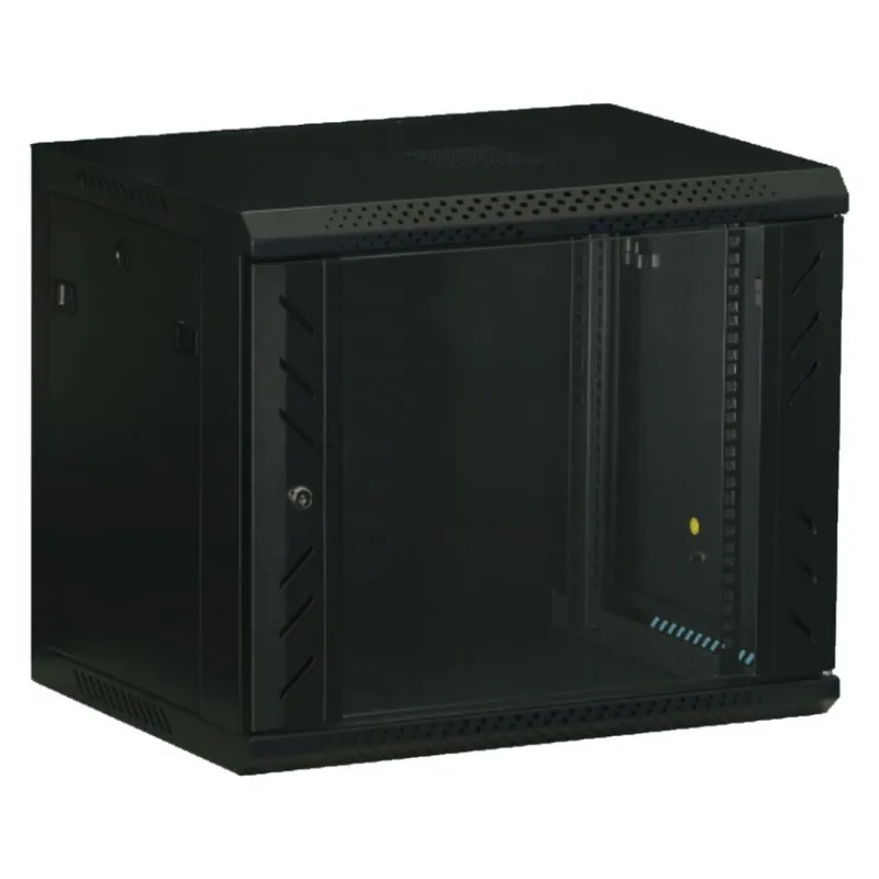 Nástěnný datový rozvaděč LAN-TEC rozložený 19" 18U 600x450 skleněné dveře černý WS.6418.B 1806-044 Cenově Výhodný