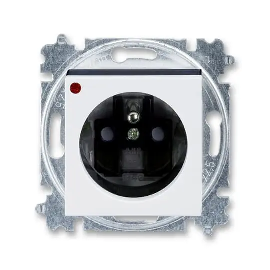 ABB LEVIT Zásuvka 5599H-A02357 62 s ochranou před přepětím a optickou signalizací poruchy, bezšroubová,IP40, bílá/kouřová černá Expresní Doručení
